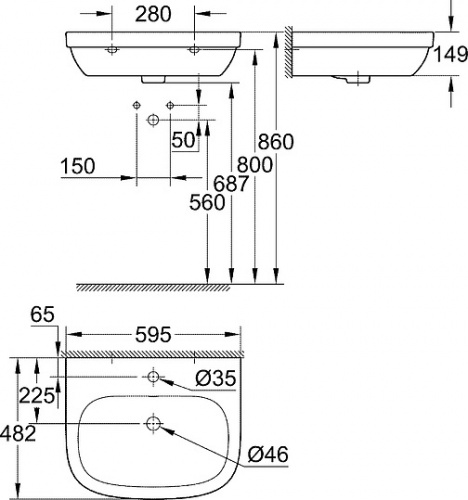 Раковина Grohe Euro Ceramic 39335000 фото 9 Раковина Grohe Euro Ceramic 39335000 фото 9