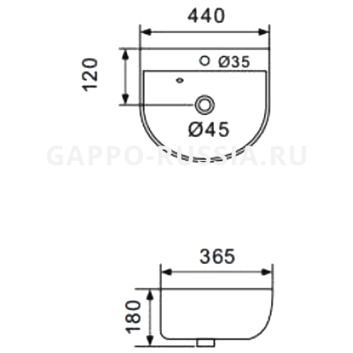 Раковина для ванной Gappo GT708 фото 2 Раковина для ванной Gappo GT708 фото 2