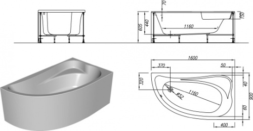 Акриловая ванна Kolpa San Calando L 160x90 фото 3