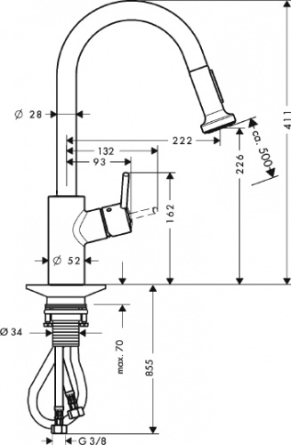 Смеситель Hansgrohe Talis S2 Variarc 14877000 для кухонной мойки фото 19