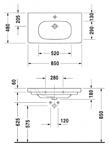 Раковина Duravit D-code 03428500002 фото 4