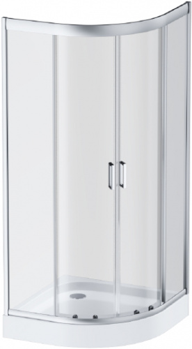 W90G-401-100WT Gem душевое ограждение 100х100, стекло прозрачное, профиль матовое серебо,без поддона фото 4