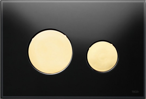 Кнопка смыва TECE Loop 9240658 черное стекло, кнопка золото фото 2