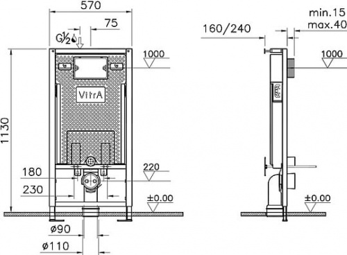 Система инсталляции для унитазов VitrA 750-5800-01 фото 3