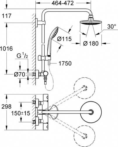 Душевая стойка Grohe Euphoria System 180 27296001 фото 7