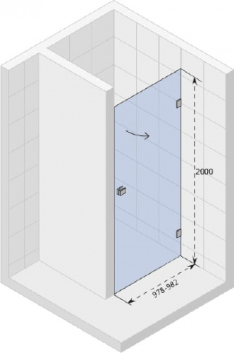 Душевая дверь в нишу Riho Scandic Soft Q101 100 см, R фото 3