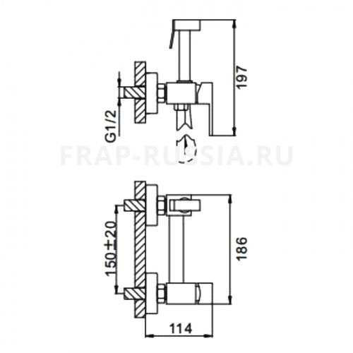 Смеситель Frap F7504 с гигиеническим душем фото 6