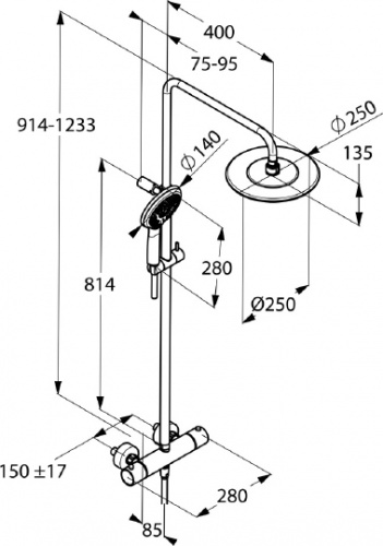 Душевая стойка Kludi Freshline dual shower system 6709205-00 фото 8
