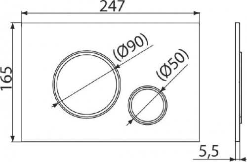 Кнопка смыва AlcaPlast THIN M772 хром матовый / хром глянцевый фото 3