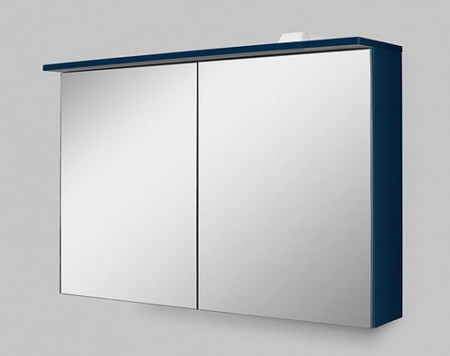 Зеркало-шкаф AM.PM Spirit V2.0 100 с LED-подсветкой, глубокий синий фото 3