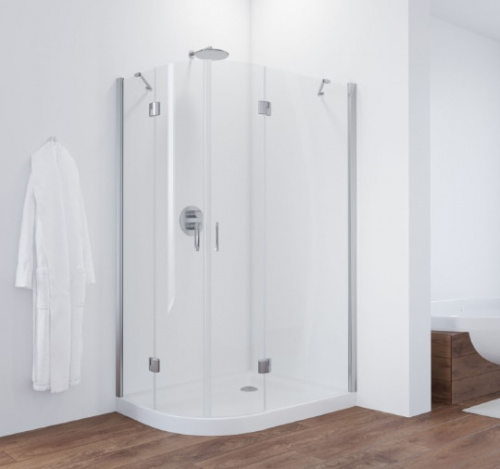 Душевой уголок Vegas Glass AFS-F 110*100 08 01 R профиль глянцевый хром, стекло прозрачное фото 2