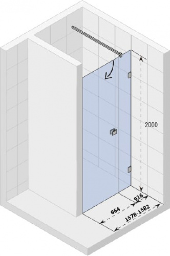 Душевая дверь в нишу Riho Scandic Mistral M102 160 см, L фото 3