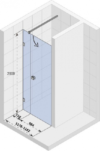 Душевая дверь в нишу Riho Scandic Mistral M102 120 см, R фото 3