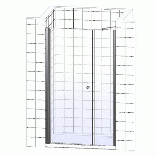 Душевая дверь в нишу Vegas Glass EP-F-2 100 01 01 R профиль белый, стекло прозрачное фото 5