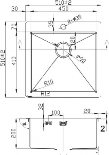 Мойка кухонная Zorg Light ZL R 510510 BRONZE фото 2