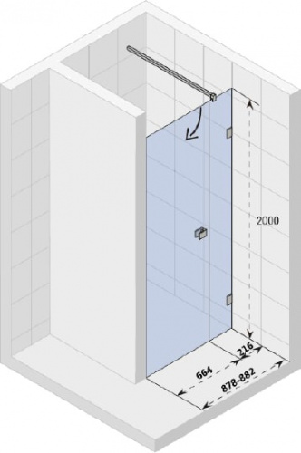 Душевая дверь в нишу Riho Scandic Mistral M102 90 см, L фото 3