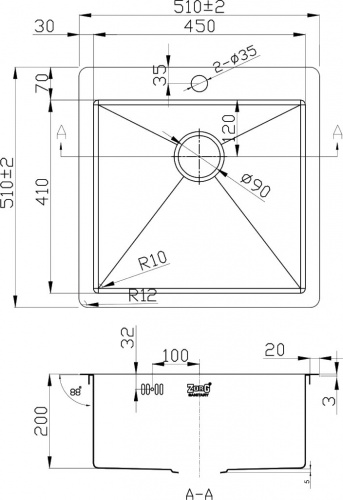 Мойка кухонная Zorg Inox R 5151 фото 2