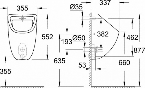 Писсуар Grohe Bau Ceramic 39438000 фото 2