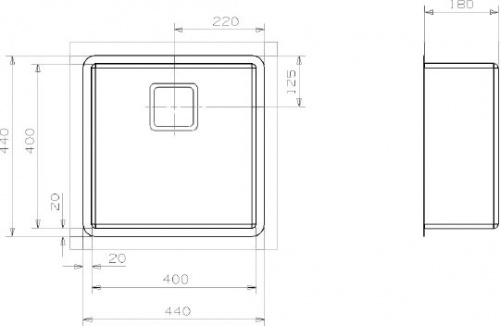 Мойка кухонная Reginox Texas 40x40 Cuadrat LUX 3,5" (c/box) L radius 10 фото 2