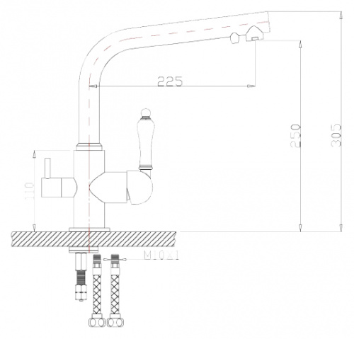 Смеситель Zorg Clean Water ZR 313 YF-33 кварц для кухонной мойки фото 2