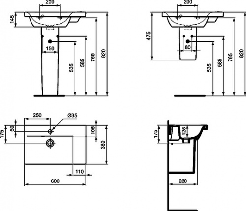 Раковина Ideal Standard Connect Space  R фото 6