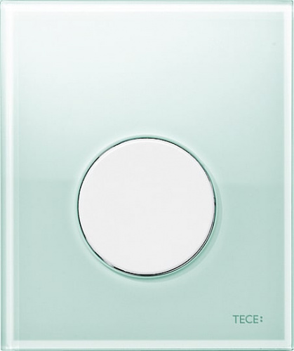Кнопка смыва TECE Loop Urinal 9242651 зеленое стекло, кнопка белая фото 2