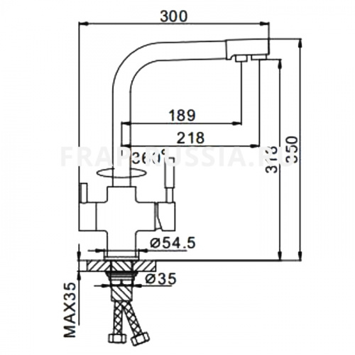 Смеситель для кухни Frap F4352-22 с подключением фильтра питьевой воды фото 2