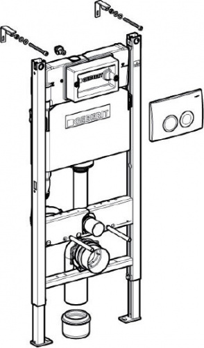 Система инсталляции для унитазов Geberit Duofix Delta 458.124.21.1 3 в 1 с кнопкой смыва фото 4