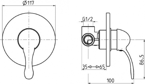 Смеситель M&amp;Z Delizia DLZ02711 С ВНУТРЕННЕЙ ЧАСТЬЮ, для душа фото 2