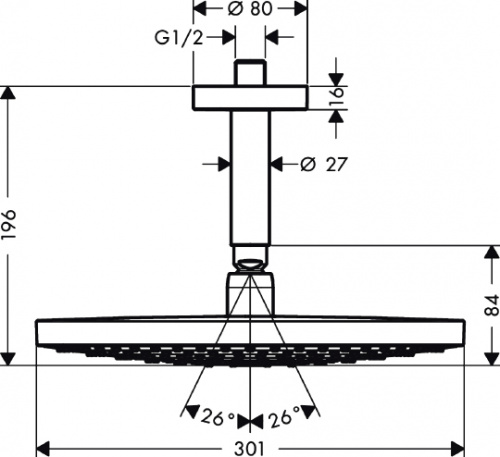 Верхний душ Hansgrohe Raindance Select S 300 2jet 27337000 фото 4