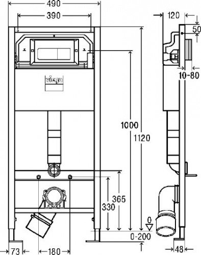 Система инсталляции для унитазов Viega Prevista Dry 8524.10 с кнопкой смыва фото 3