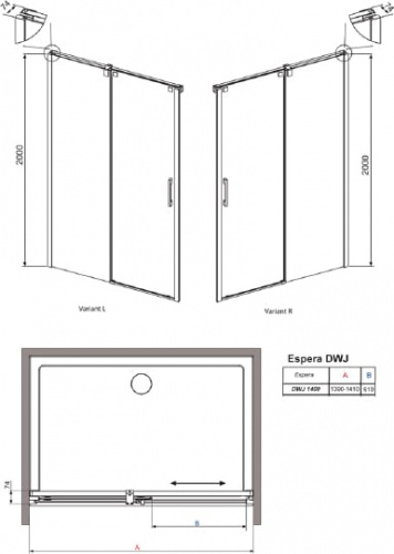 Душевая дверь в нишу Radaway Espera DWJ 140 R фото 9