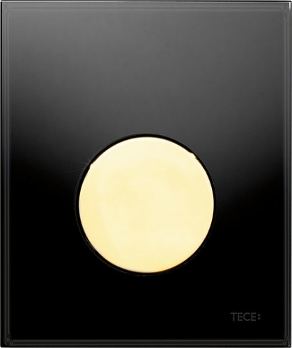 Кнопка смыва TECE Loop Urinal 9242658 черное стекло, кнопка золото фото 2
