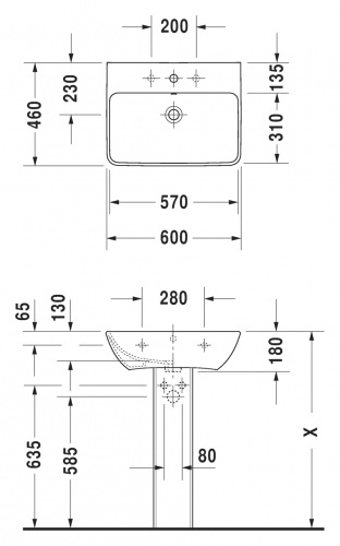 Раковина Duravit ME by Starck 2335600000 фото 3