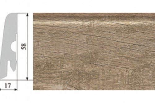 Плинтус Corkstyle Wood с фотопечатью Oak Antique 58х17 мм