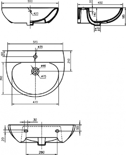 Раковина IFO Frisk RS020550000 55 см фото 3