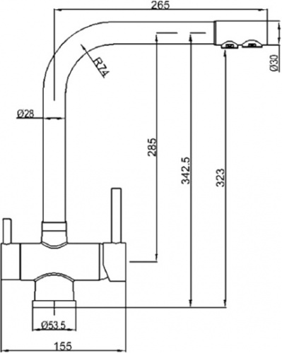 Смеситель Zorg Sanitary ZR 348 YF Nickel для кухонной мойки фото 2