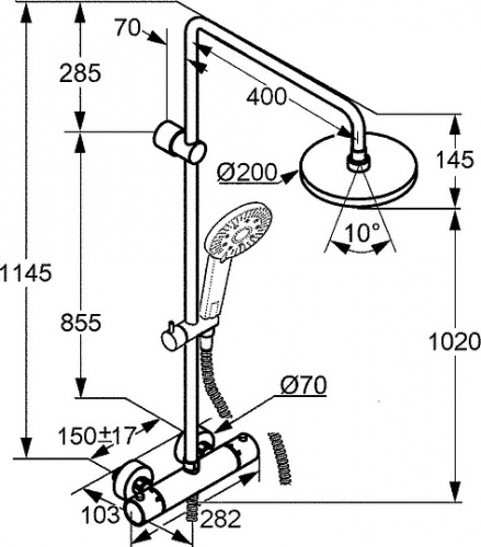 Душевая стойка Kludi Zenta dual shower system 6609505-00 фото 7