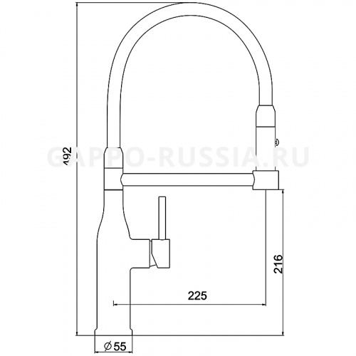 Смеситель для кухни Gappo G4398-51 с гибким изливом фото 2 Смеситель для кухни Gappo G4398-51 с гибким изливом фото 2