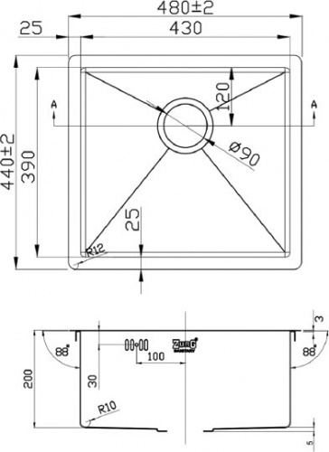 Мойка кухонная Zorg Inox PVD 4844 grafit фото 2