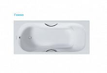 AQ8080FH-00 ГАММА ванна чугунная эмалированная 1800x800 в комплекте с 4-мя ножками   и 2-мя ручками