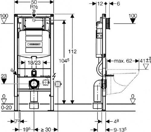 Система инсталляции для унитазов Geberit Duofix UP320 111.300.00.5 фото 4