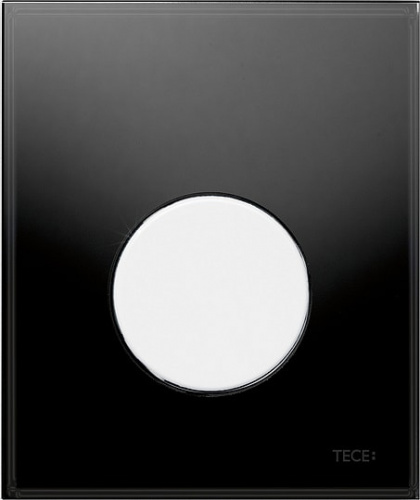 Кнопка смыва TECE Loop Urinal 9242654 черное стекло, кнопка белая фото 2