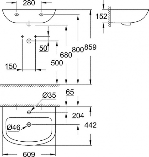 Раковина Grohe Bau Ceramic 39421000 фото 7