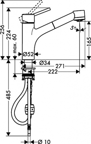 Смеситель Hansgrohe Talis S 32841000 для кухонной мойки фото 9