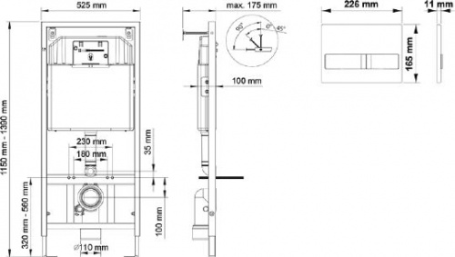 Комплект инсталляции Berges Wasserhaus + кнопка Novum L5 с черной кнопкой смыва Soft Touch фото 6