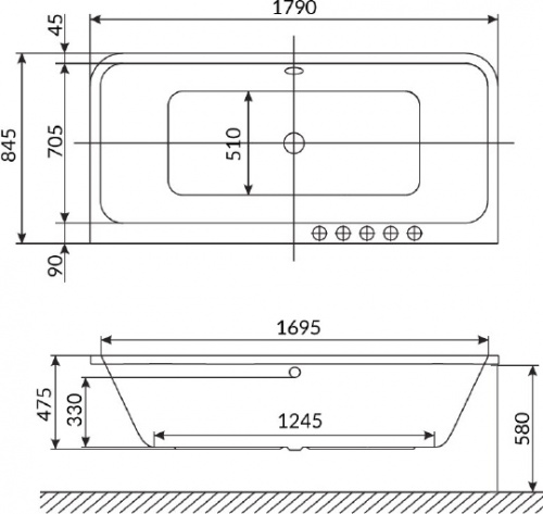 Акриловая ванна Excellent Arana 180x85 фото 6