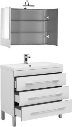 Комплект мебели для ванной Aquanet Верона NEW 90 белый (напольный 3 ящика) фото 2