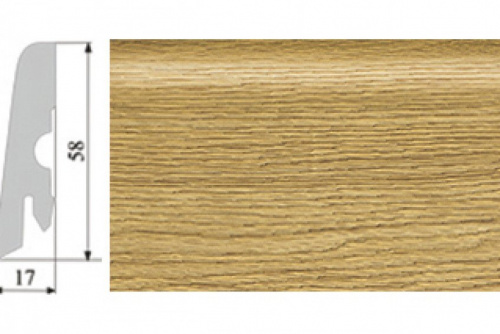 Плинтус Corkstyle Wood XL Oak Deluxe 58х17 мм