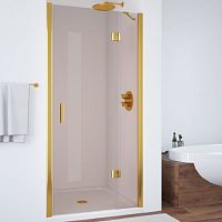Душевая дверь в нишу Vegas Glass AFP 110 09 05 R вход 73 см, профиль золото, стекло бронза